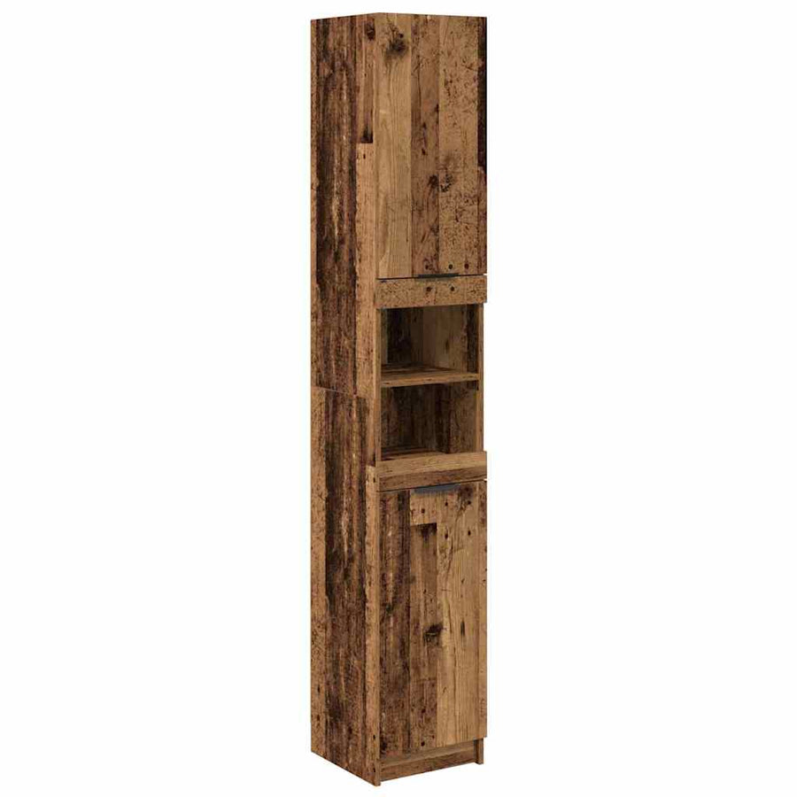 Badkamerkastenset met plank met opslag Oud Hout Bewerkt hout