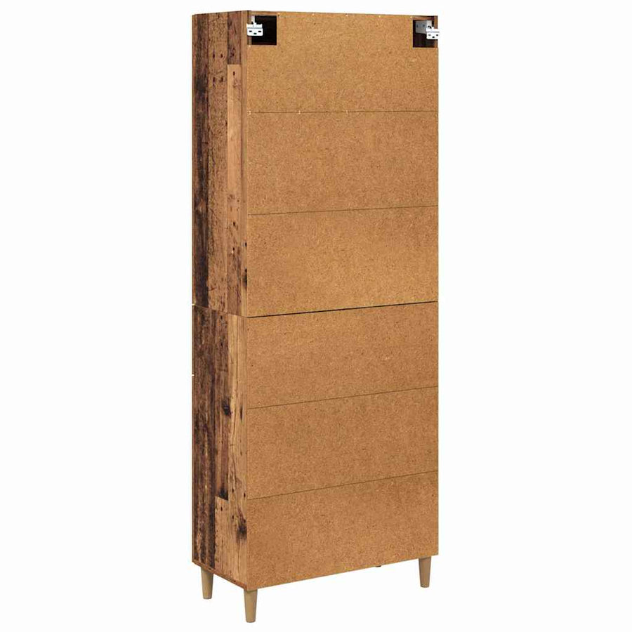 Hoge kast met lade Oud Hout 69,5 x 34 x 180 cm Bewerkt hout