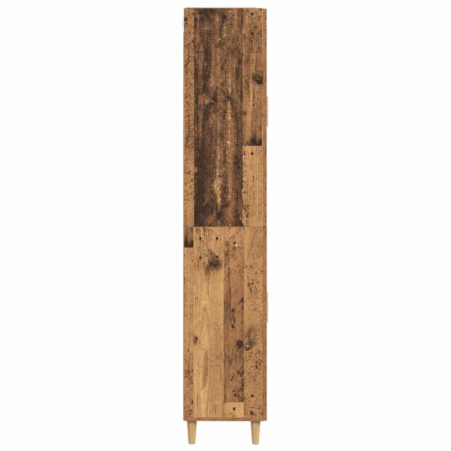 Hoge kast met lade Oud Hout 69,5 x 34 x 180 cm Bewerkt hout