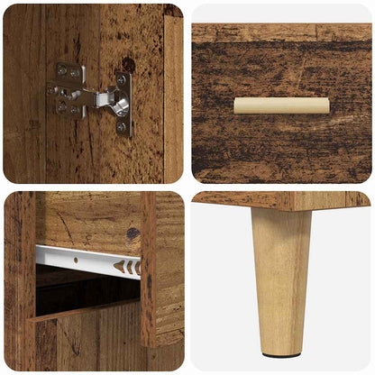 Hoge kast met lade Oud Hout 69,5 x 34 x 180 cm Bewerkt hout