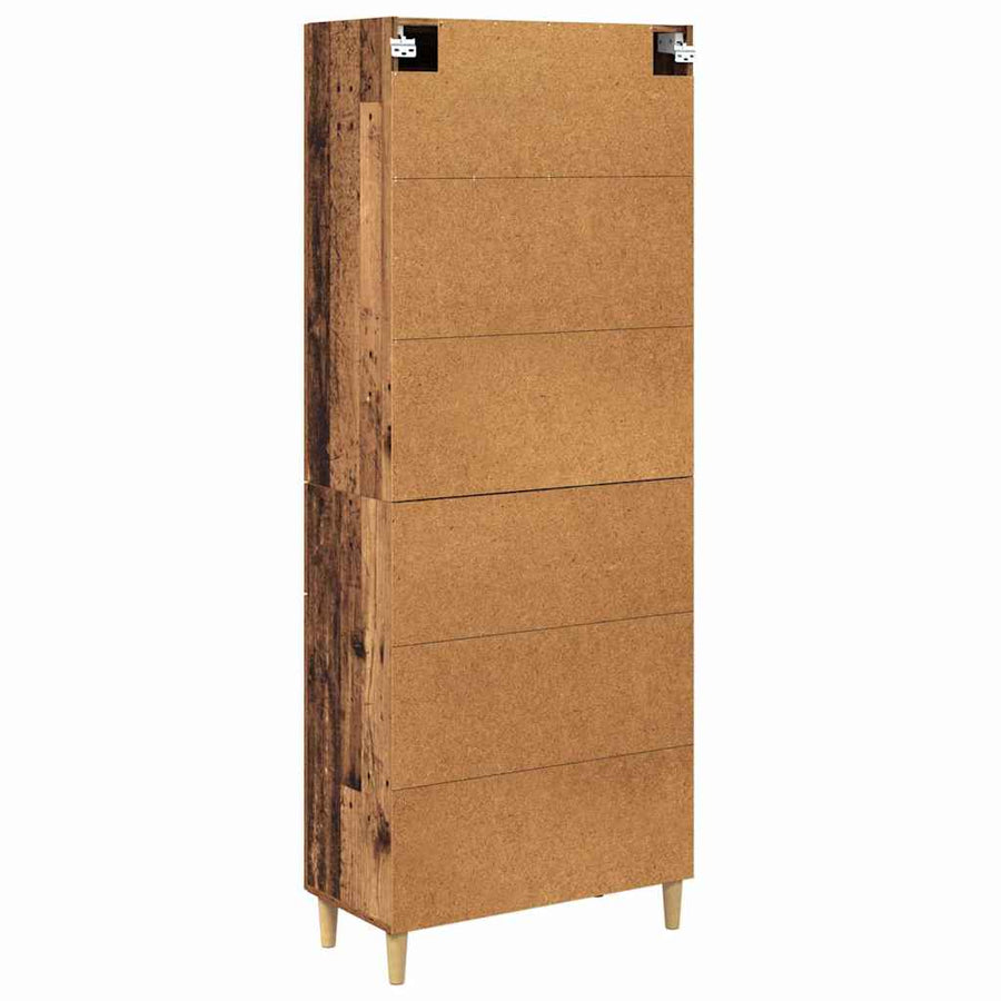 Hoge kast met lade Oud Hout 69,5 x 34 x 180 cm Bewerkt hout