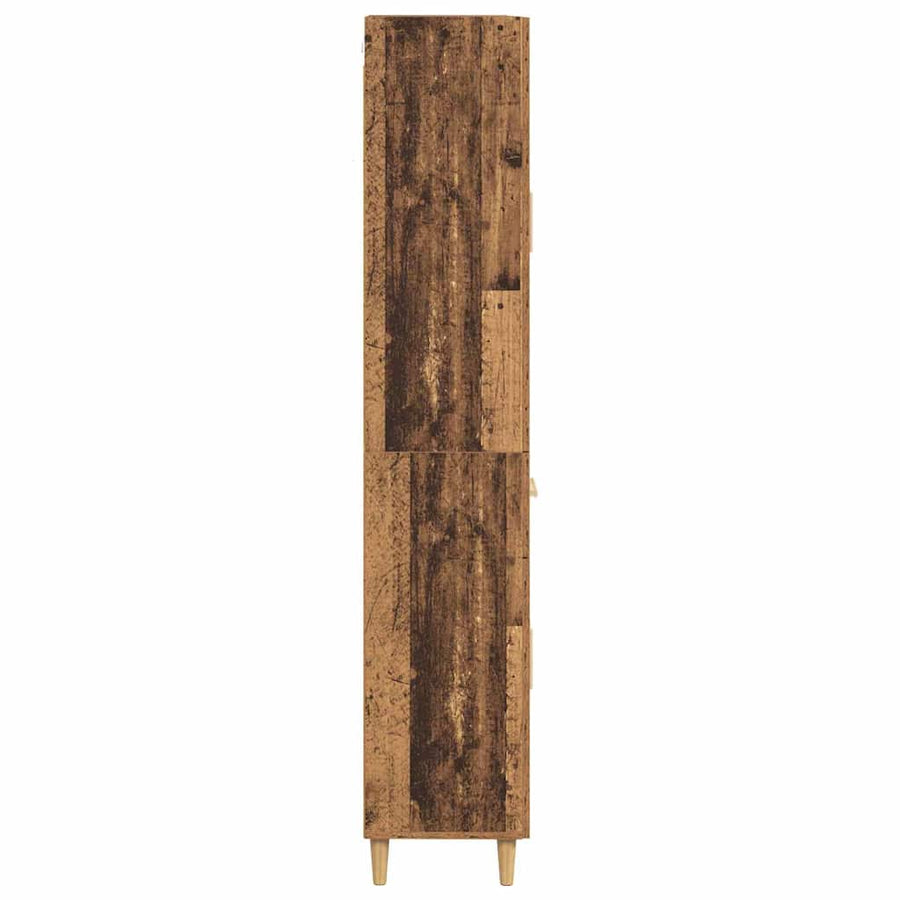 Hoge kast met lade Oud Hout 69,5 x 34 x 180 cm Bewerkt hout