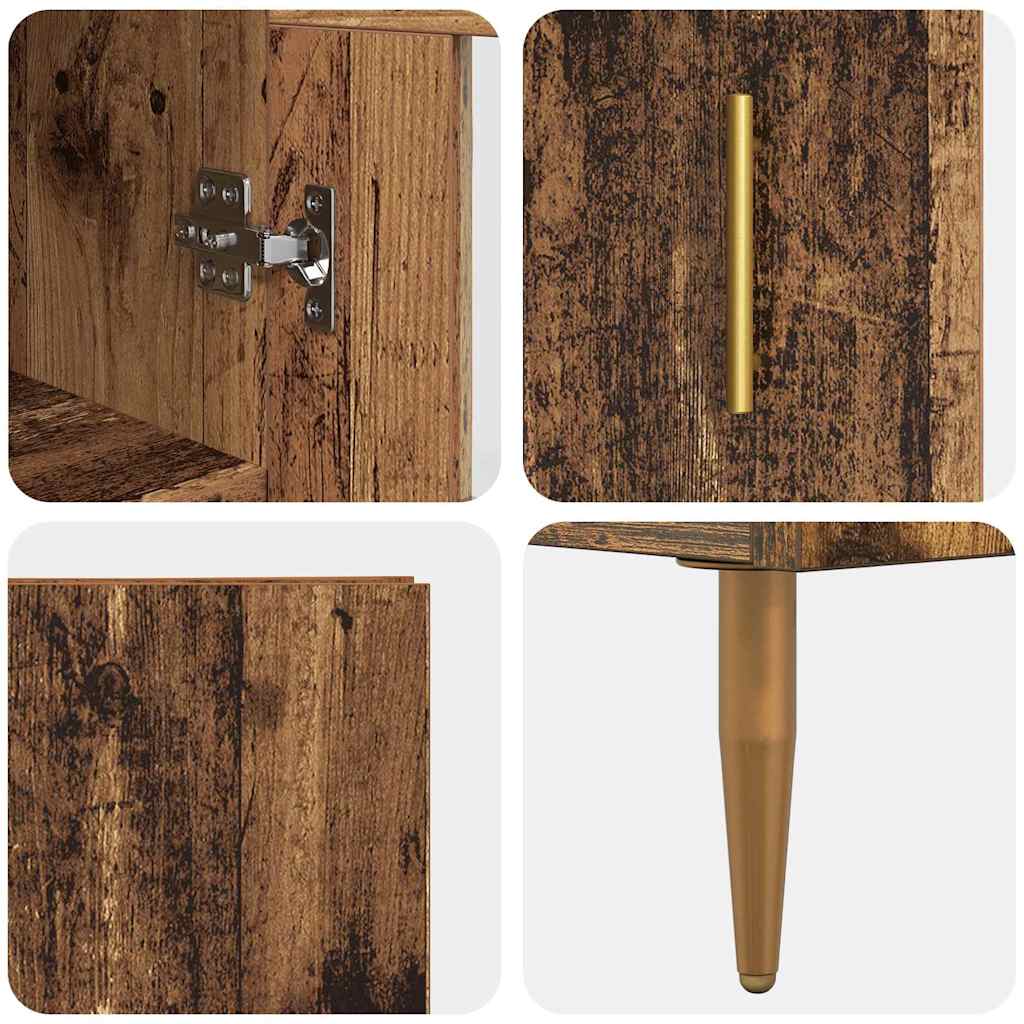 Highboard Oud Hout 34,5 x 34 x 180 cm Bewerkt hout