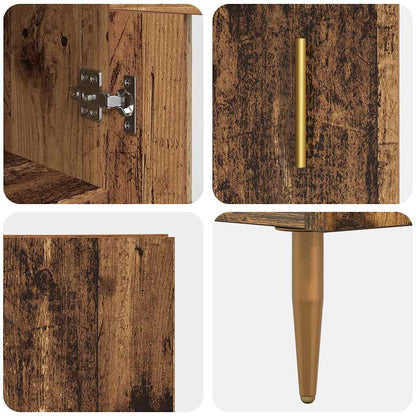 Highboard Oud Hout 34,5 x 34 x 180 cm Bewerkt hout