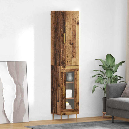 Highboard Oud Hout 34,5 x 34 x 180 cm Bewerkt hout