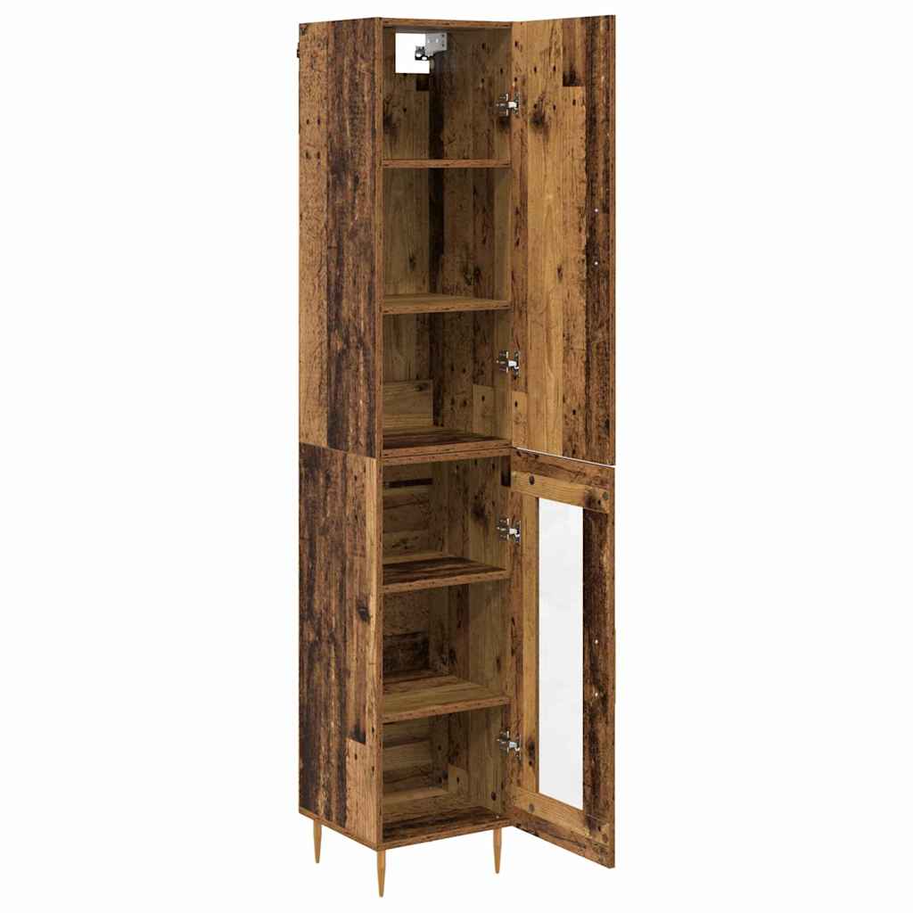 Highboard Oud Hout 34,5 x 34 x 180 cm Bewerkt hout