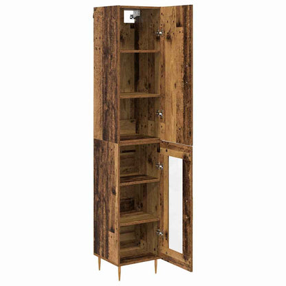 Highboard Oud Hout 34,5 x 34 x 180 cm Bewerkt hout