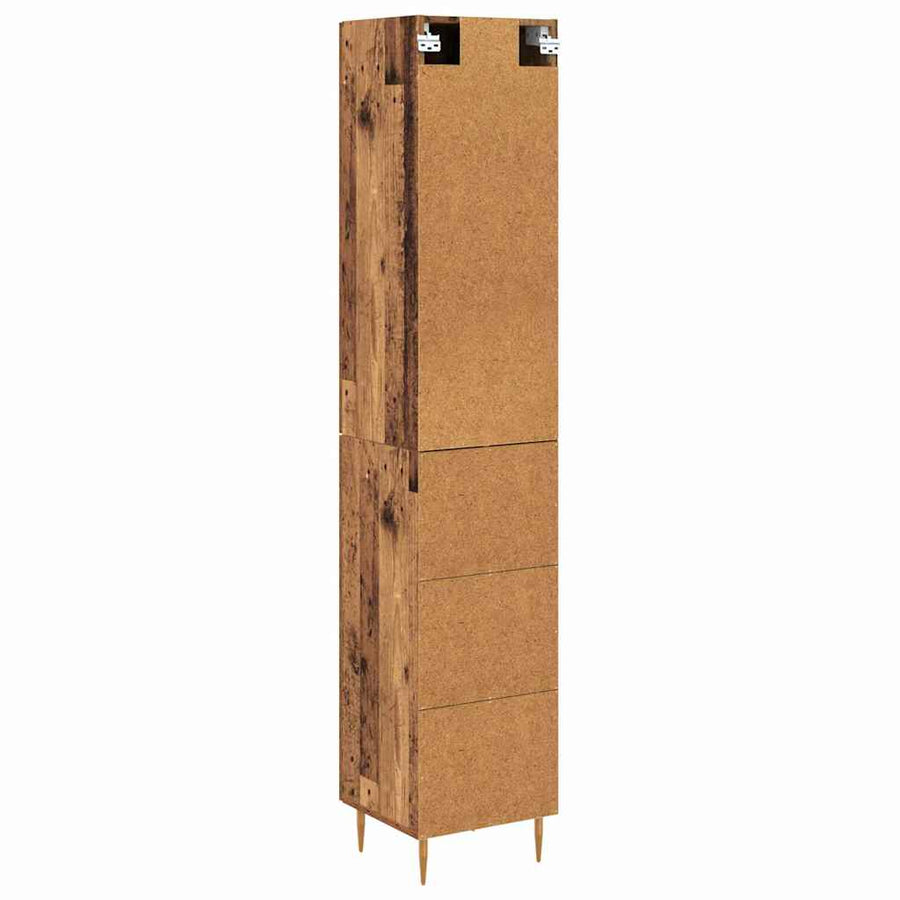 Highboard Oud Hout 34,5 x 34 x 180 cm Bewerkt hout