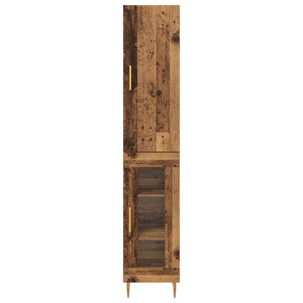 Highboard Oud Hout 34,5 x 34 x 180 cm Bewerkt hout
