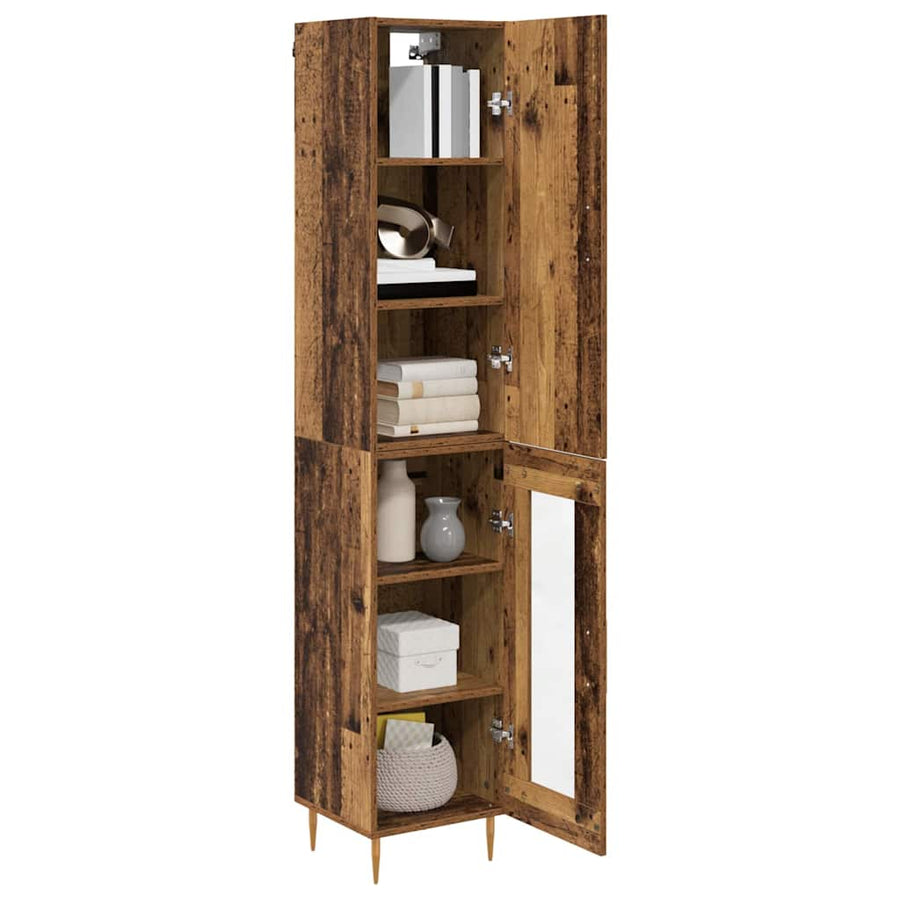 Highboard Oud Hout 34,5 x 34 x 180 cm Bewerkt hout