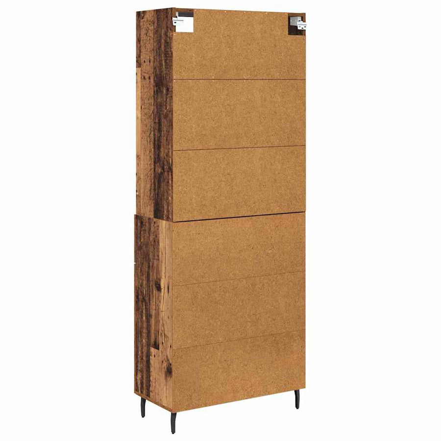Hoge kast Oud Hout 69,5 x 34 x 180 cm Geengineerd Hout en Glas