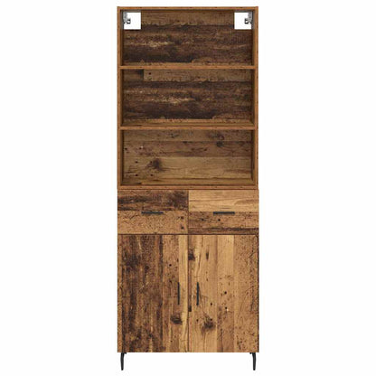 Hoge kast Oud Hout 69,5 x 34 x 180 cm Geengineerd Hout en Glas