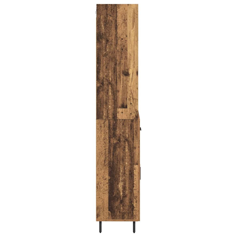 Hoge kast Oud Hout 69,5 x 34 x 180 cm Geengineerd Hout en Glas