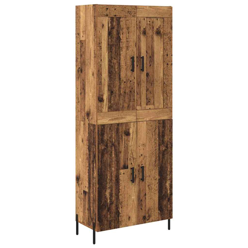 Hoge kast 2 pcs Oud Hout Bewerkt hout