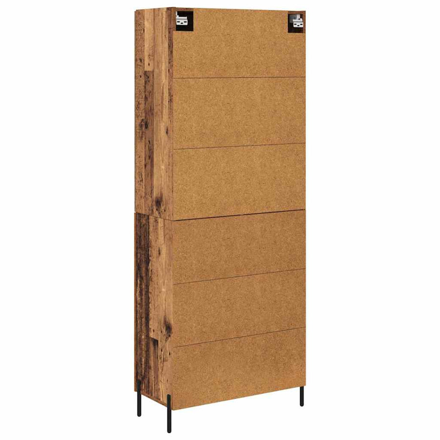 Hoge kast 2 pcs Oud Hout Bewerkt hout