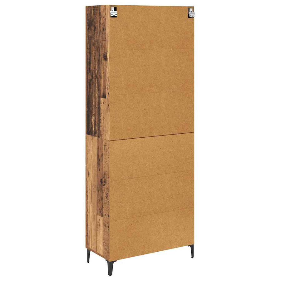 Highboard met lade Oud Hout 69,5 x 34 x 180 cm Bewerkt hout