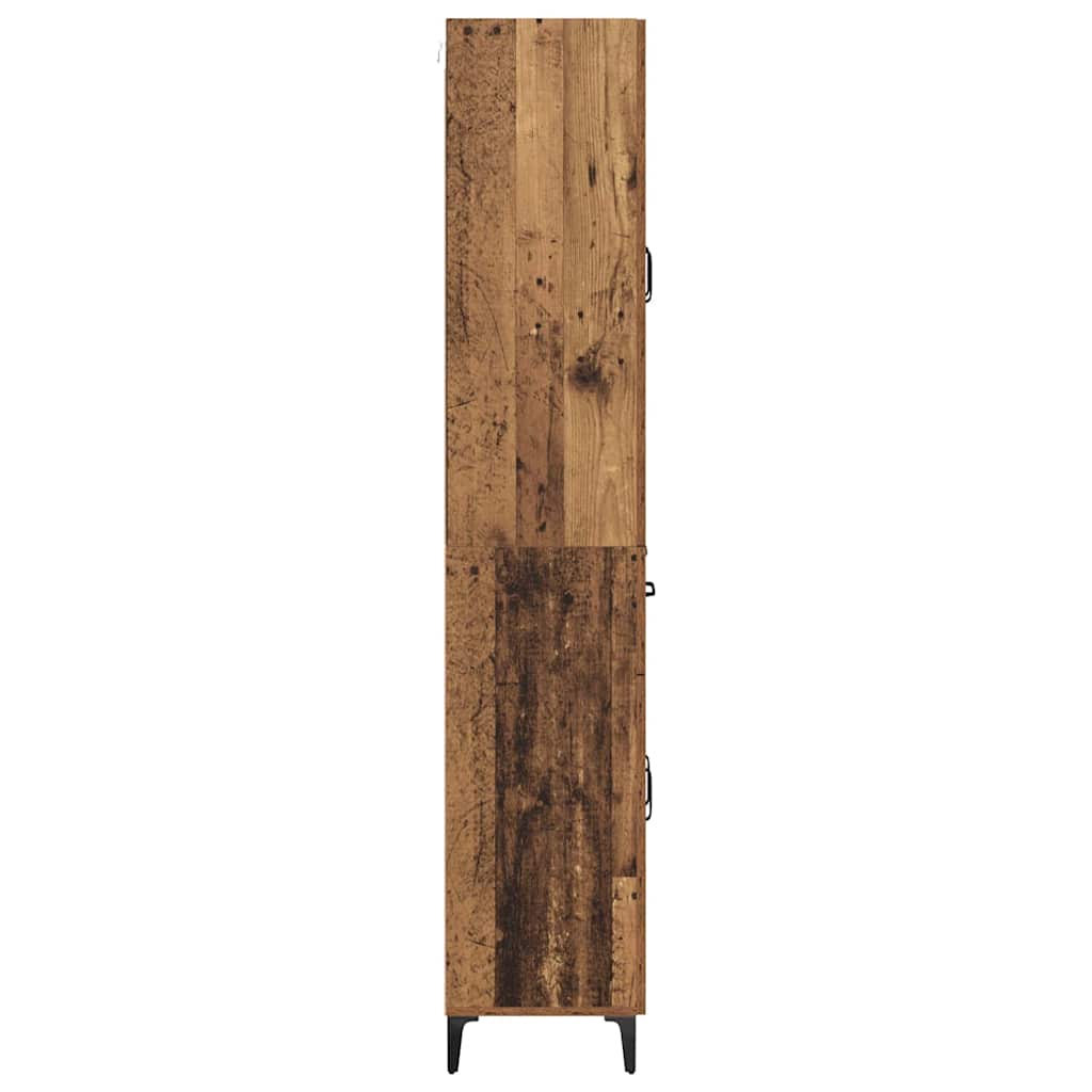 Highboard met lade Oud Hout 69,5 x 34 x 180 cm Bewerkt hout