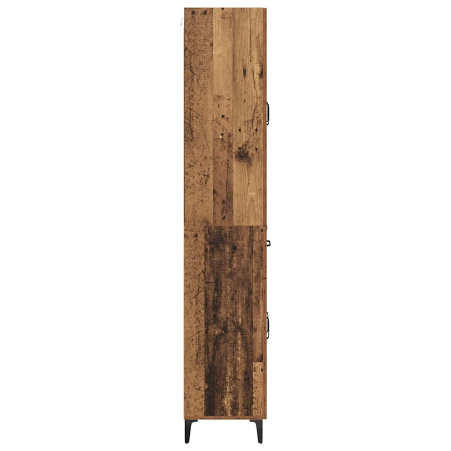 Highboard met lade Oud Hout 69,5 x 34 x 180 cm Bewerkt hout