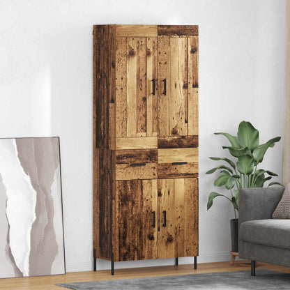 Hoge kast 2 pcs Oud Hout Bewerkt hout