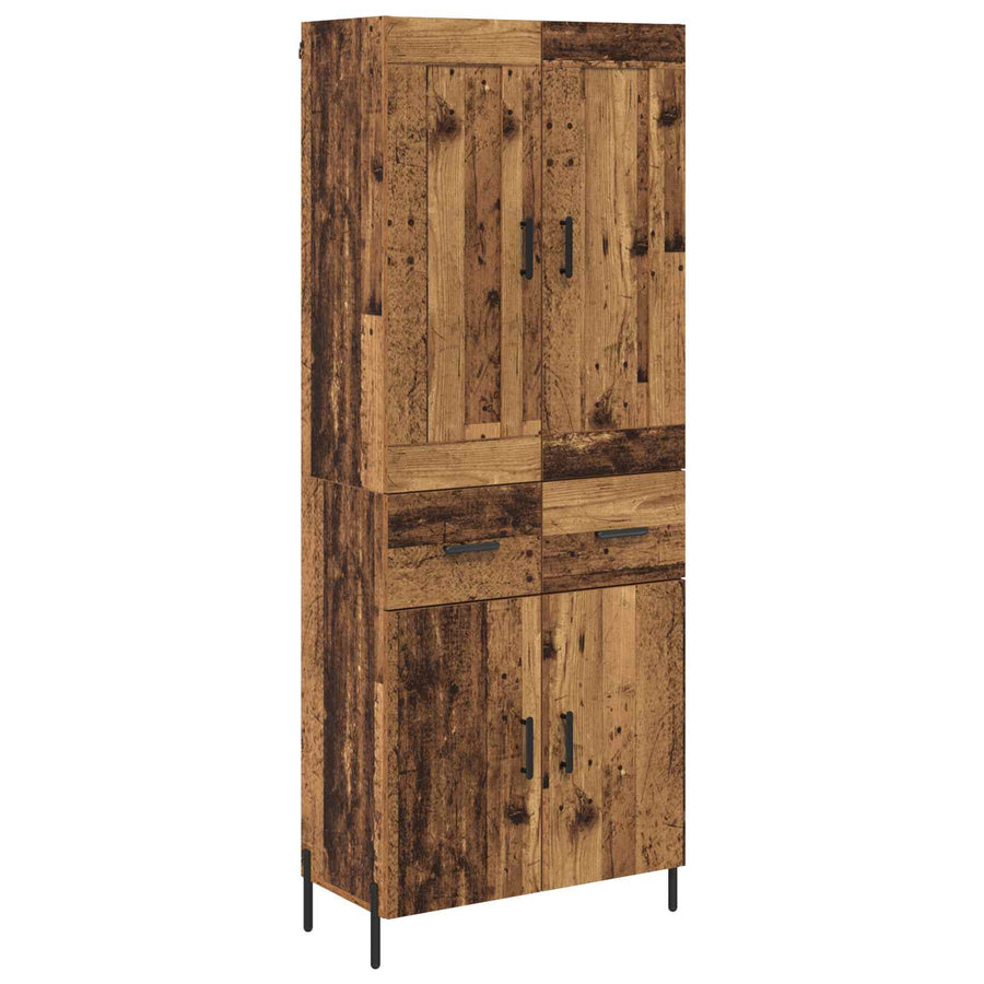 Hoge kast 2 pcs Oud Hout Bewerkt hout