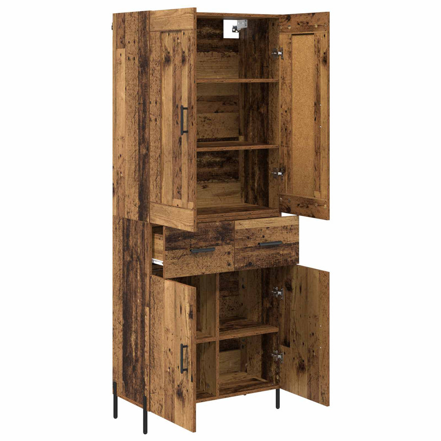 Hoge kast 2 pcs Oud Hout Bewerkt hout