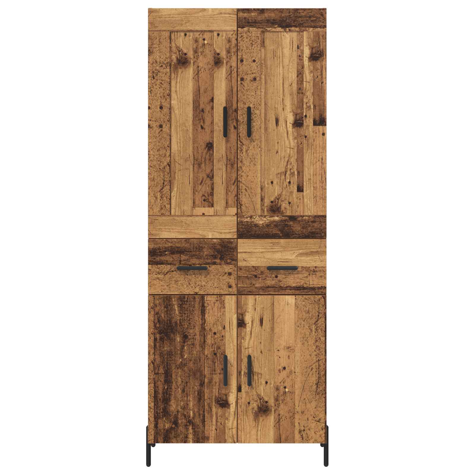 Hoge kast 2 pcs Oud Hout Bewerkt hout