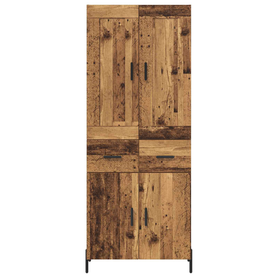 Hoge kast 2 pcs Oud Hout Bewerkt hout