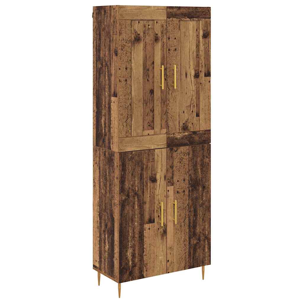 Hoge kast Oud Hout 69,5 x 34 x 180 cm Bewerkt hout