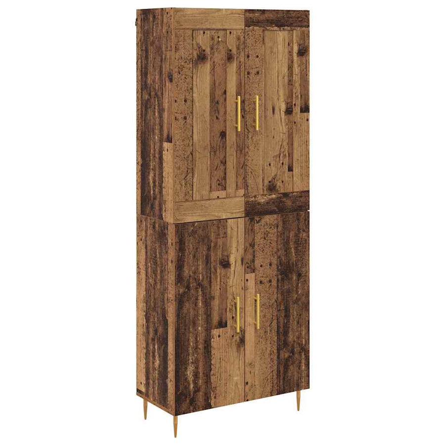 Hoge kast Oud Hout 69,5 x 34 x 180 cm Bewerkt hout