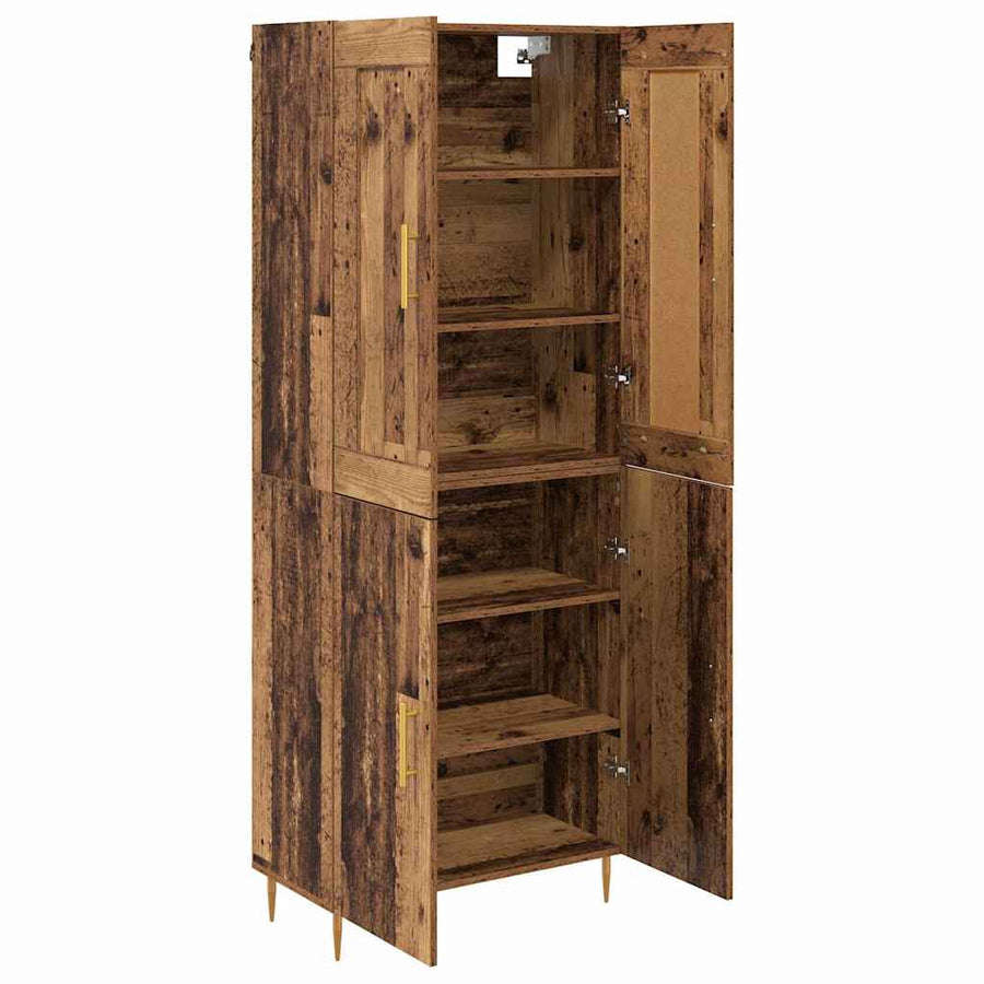 Hoge kast Oud Hout 69,5 x 34 x 180 cm Bewerkt hout