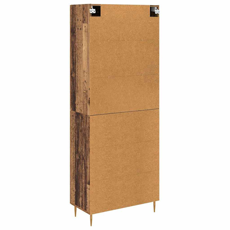 Hoge kast Oud Hout 69,5 x 34 x 180 cm Bewerkt hout