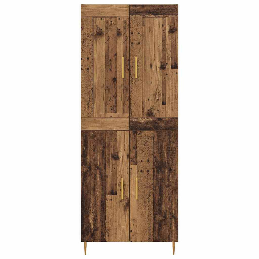 Hoge kast Oud Hout 69,5 x 34 x 180 cm Bewerkt hout