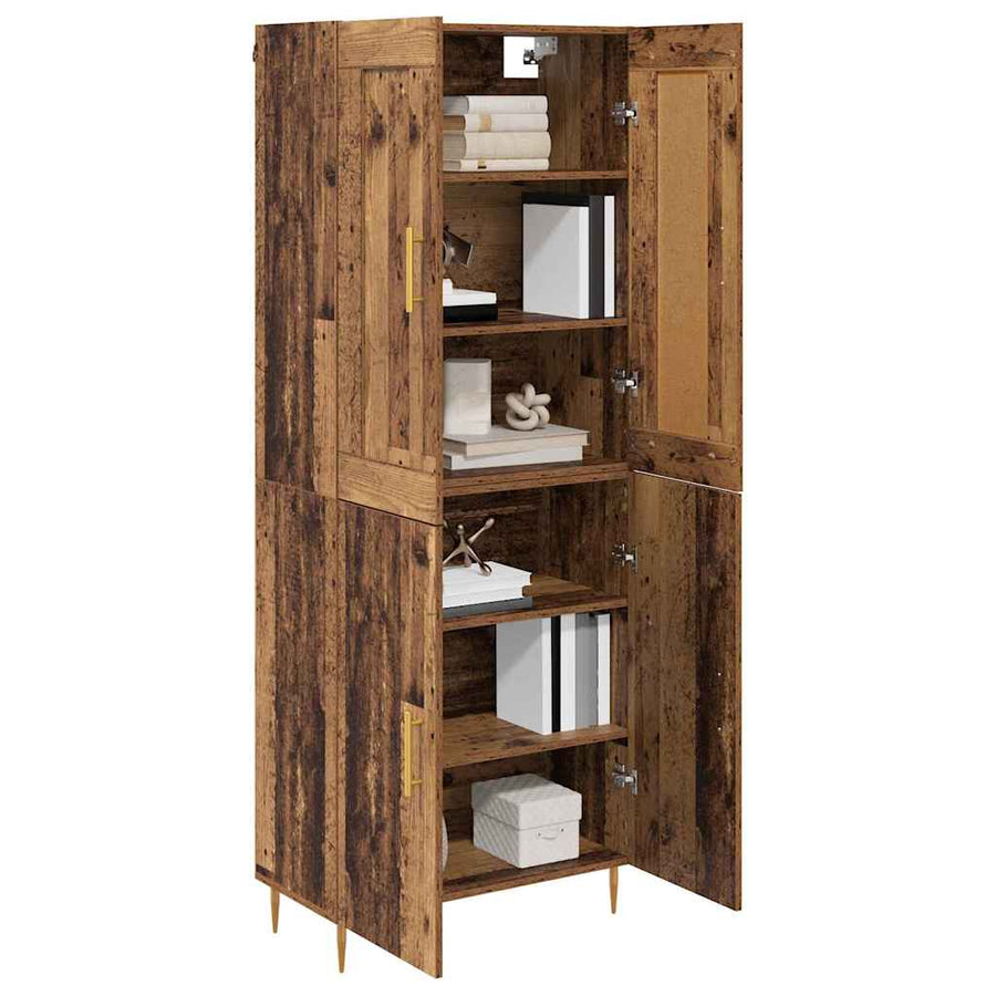 Hoge kast Oud Hout 69,5 x 34 x 180 cm Bewerkt hout