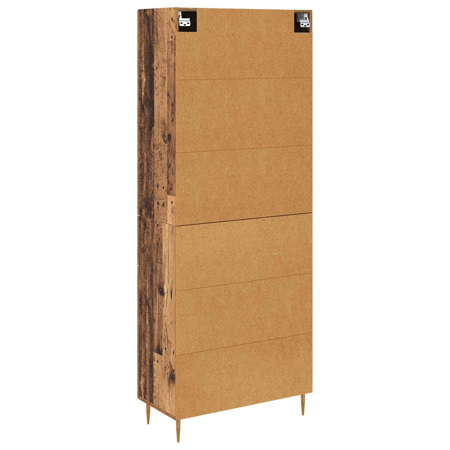 Highboard met lade Oud Hout 69,5 x 34 x 180 cm Bewerkt hout
