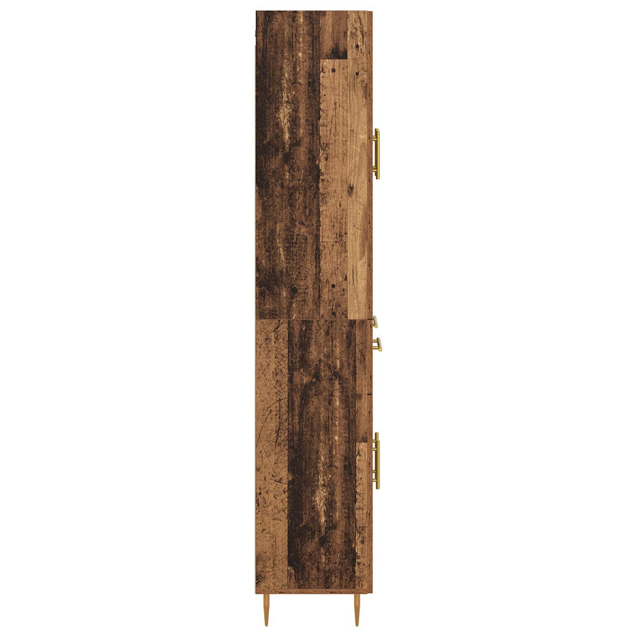 Highboard met lade Oud Hout 69,5 x 34 x 180 cm Bewerkt hout