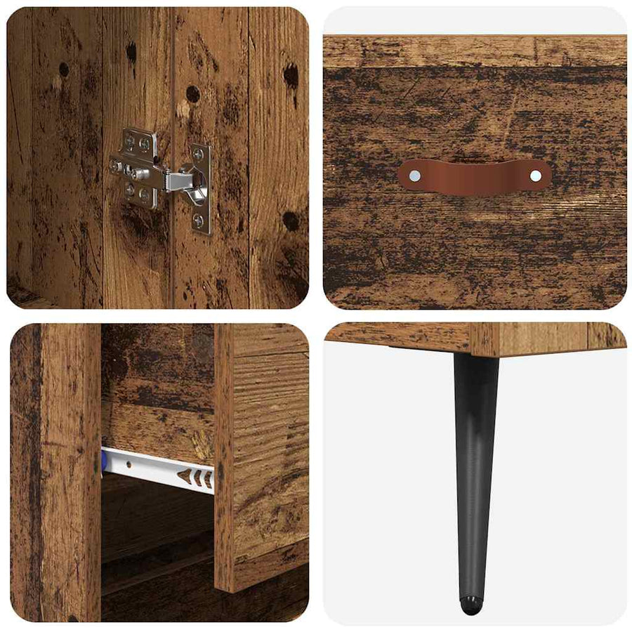 Hoge kast met lade Oud Hout 69,5 x 34 x 180 cm Bewerkt hout