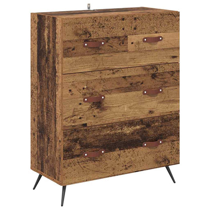 Hoge kast met lade Oud Hout 69,5 x 34 x 180 cm Bewerkt hout