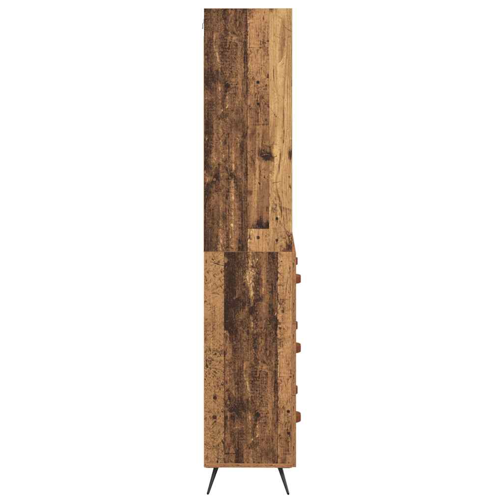 Hoge kast met lade Oud Hout 69,5 x 34 x 180 cm Bewerkt hout