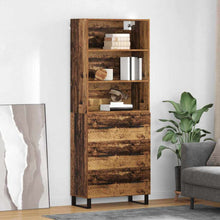 Hoge kast Oud Hout 69,5 x 34 x 180 cm Geengineerd Hout en Glas