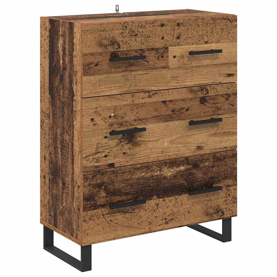 Hoge kast Oud Hout 69,5 x 34 x 180 cm Geengineerd Hout en Glas
