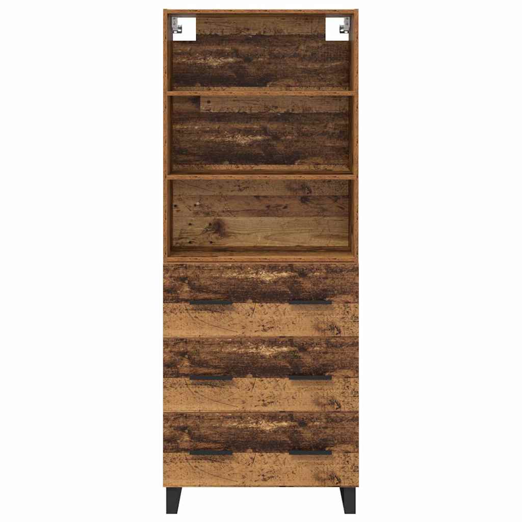 Hoge kast Oud Hout 69,5 x 34 x 180 cm Geengineerd Hout en Glas