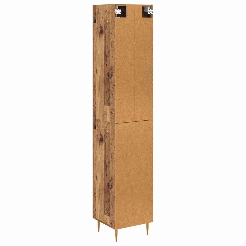 Hoge kast 2 pcs Oud Hout Glas