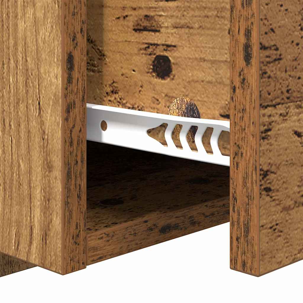 Hoofdbord Met Kast met lade 3 pcs Oud Hout Bewerkt hout