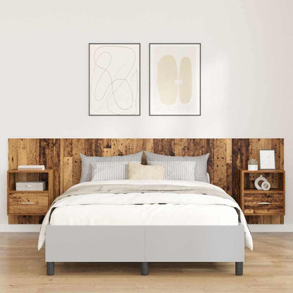 Hoofdbord Met Kast met lade 3 pcs Oud Hout Bewerkt hout