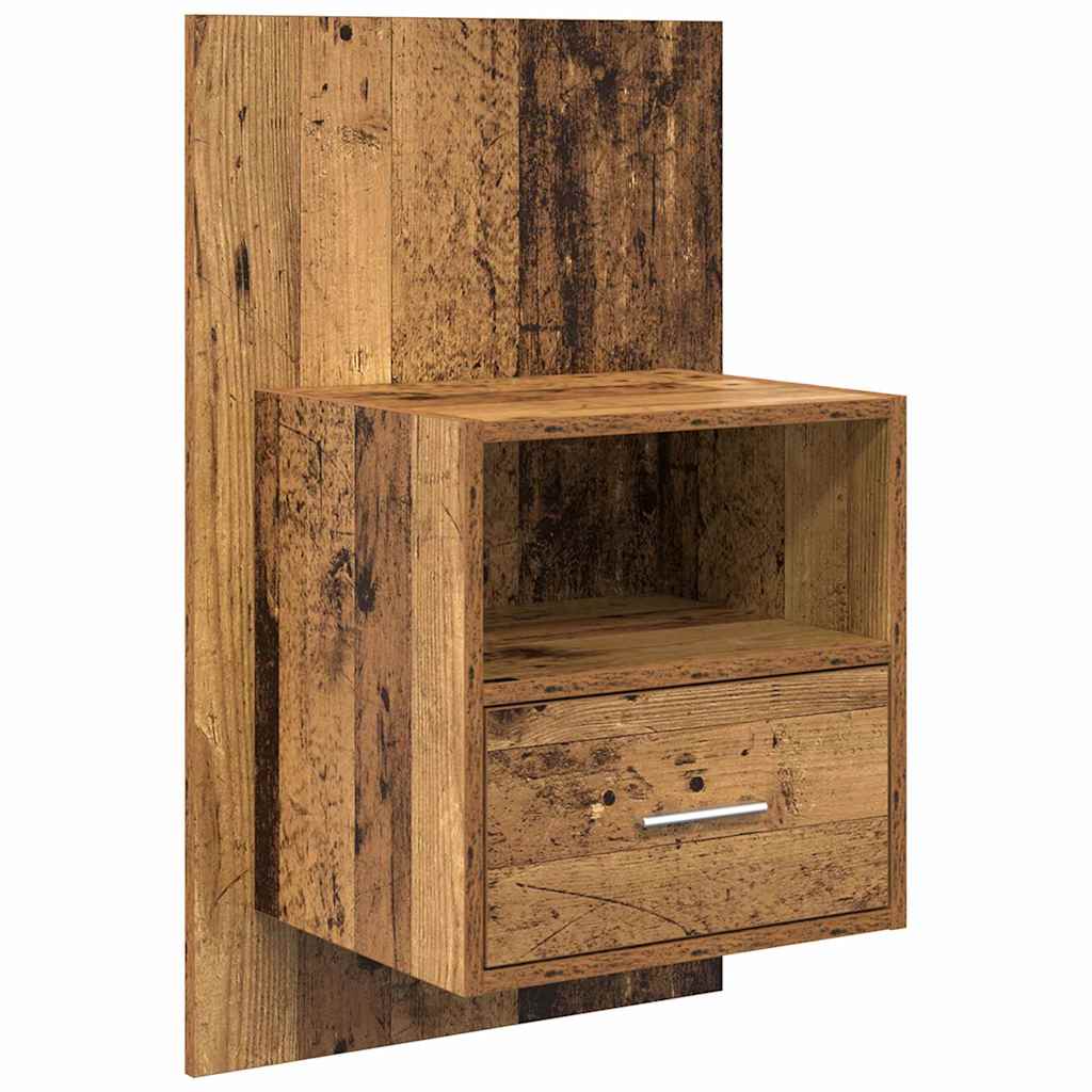 Hoofdbord Met Kast met lade 3 pcs Oud Hout Bewerkt hout