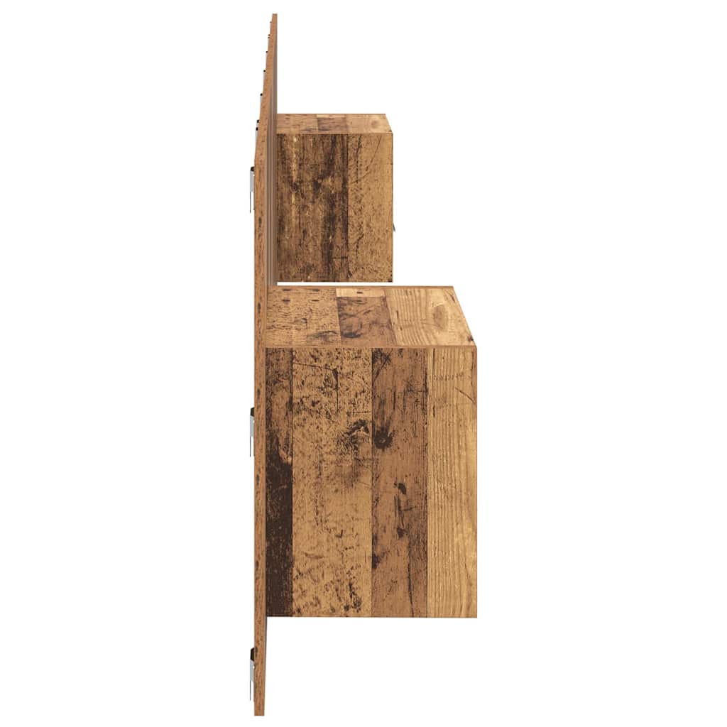 Hoofdbord Met Kast met lade 3 pcs Oud Hout Bewerkt hout