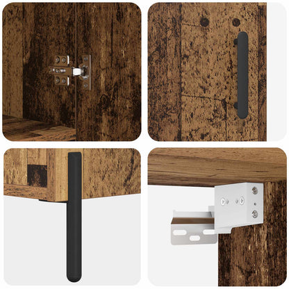 Highboard Oud Hout 69,5 x 34 x 180 cm Bewerkt hout
