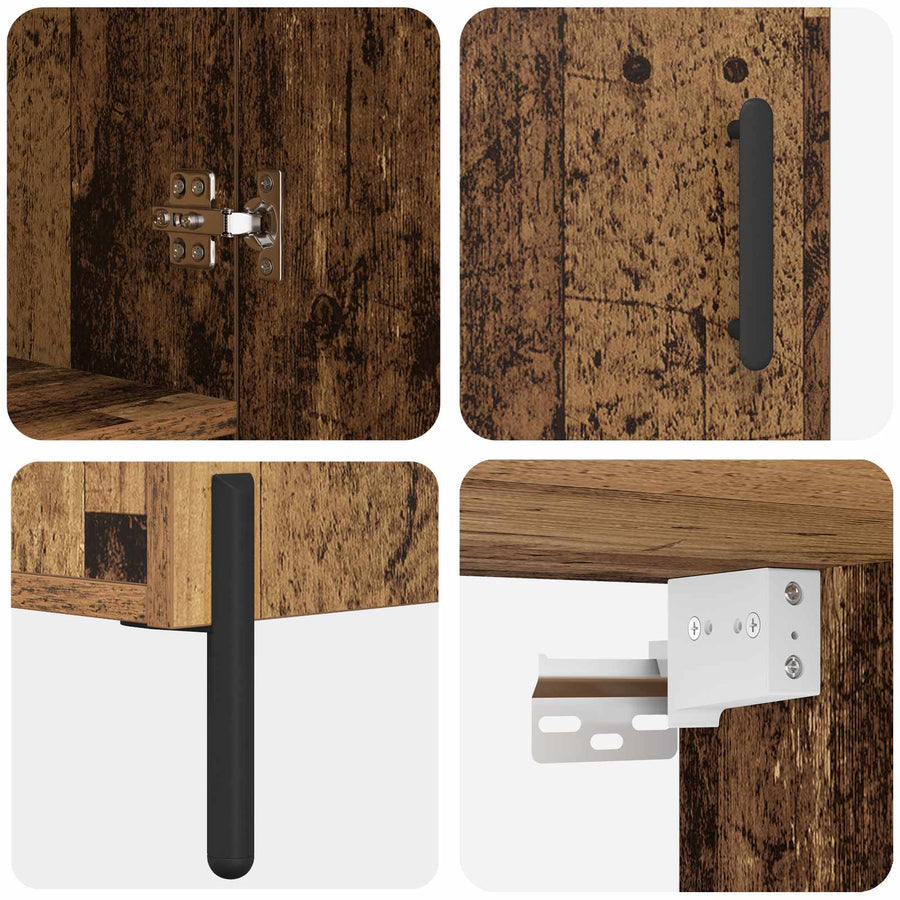 Highboard Oud Hout 69,5 x 34 x 180 cm Bewerkt hout
