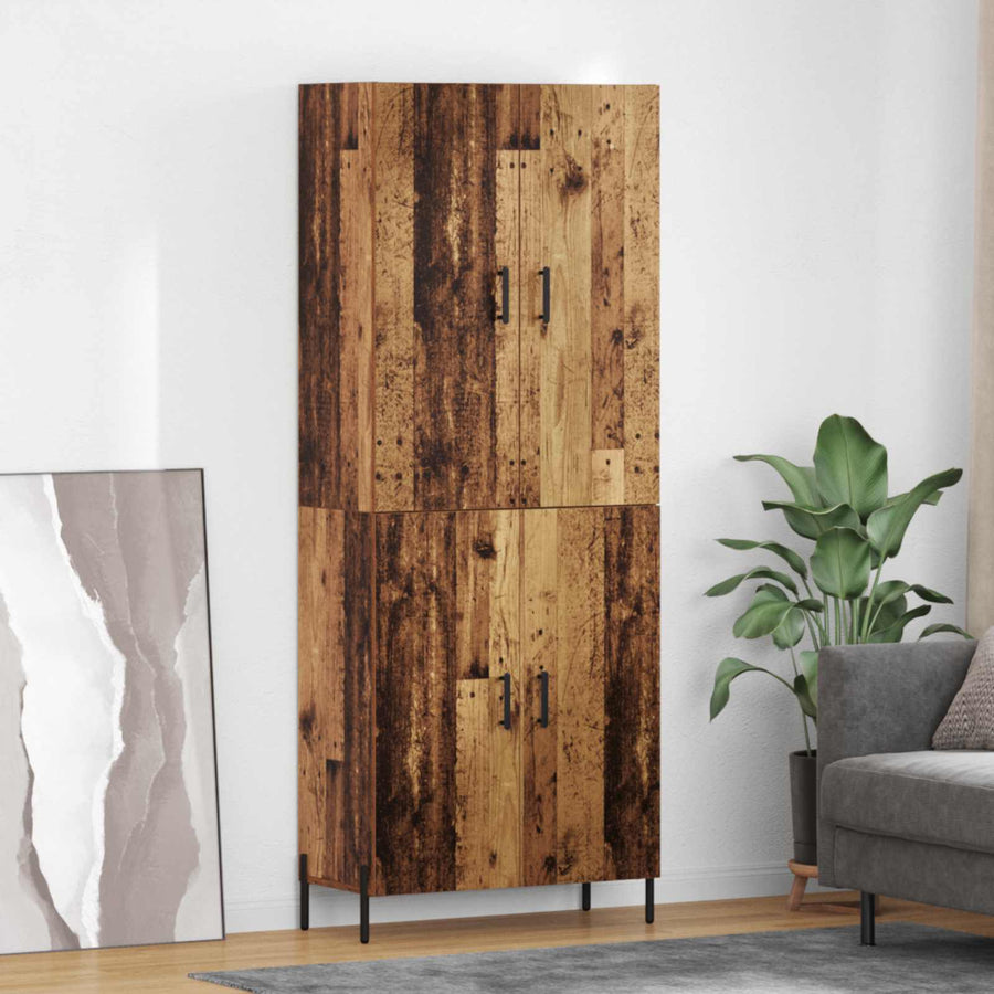 Highboard Oud Hout 69,5 x 34 x 180 cm Bewerkt hout