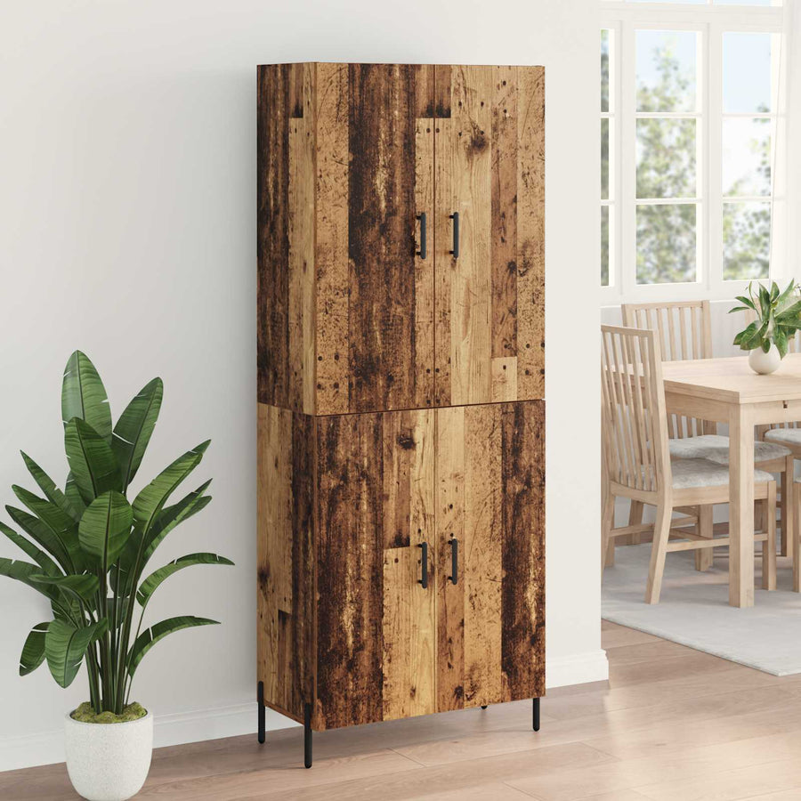 Highboard Oud Hout 69,5 x 34 x 180 cm Bewerkt hout